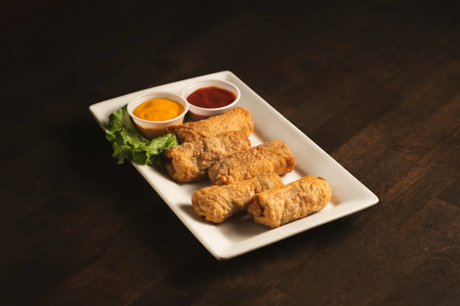 Breaded mozza sticks with two dips